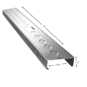 STUD 20GA 6" x 1/4 x 1-1/4 10' 20 Gauge Galvanized Steel Wall Framing Stud